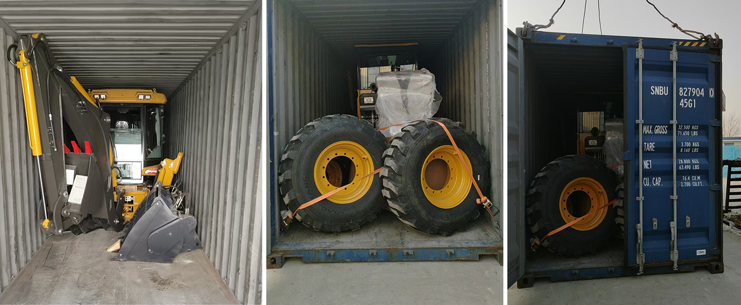 Экскаватор-погрузчик SAAO WZ388 в работе по ремонту сельских дорог, Мексика.